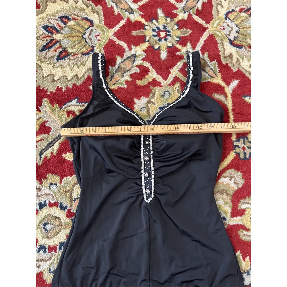 Vtg  Maxine Of Hollywood Swimsuit 14  Beach Tropical One Piece Rockabilly Retro - Picture 9 of 12